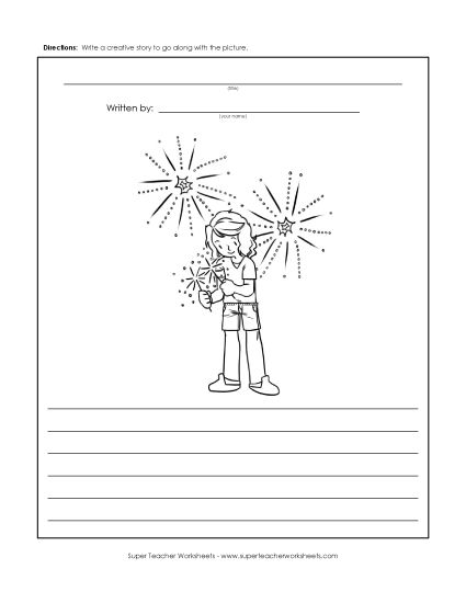 Writing - Sparkler (Story Picture) (Printable PDF Worksheet)