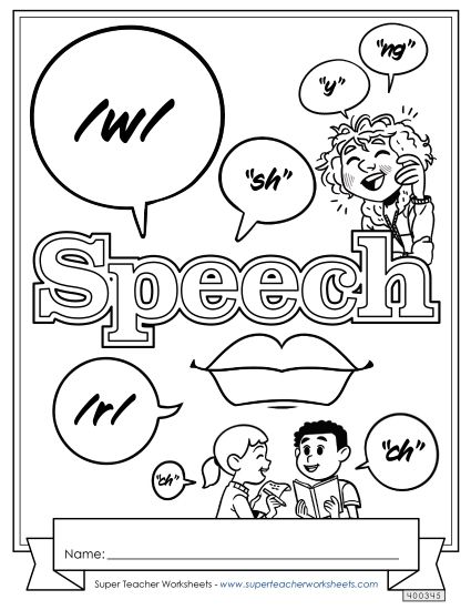 Folder & Binder Covers - Speech (Printable PDF Worksheet)