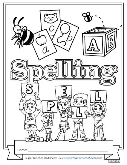 Folder & Binder Covers - Spelling (Printable PDF Worksheet)