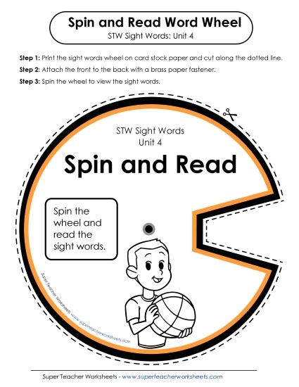 Reading Practice Tools - Spin and Read (Unit 4) (Printable PDF Worksheet)