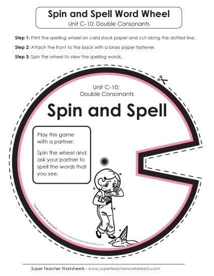 Flashcards and Word Wheel - Spin and Spell (C-10) (Printable PDF Worksheet)