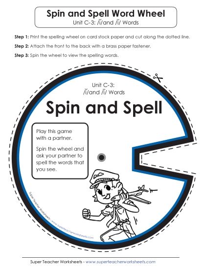 Flashcards and Word Wheel - Spin and Spell (C-3)  (Printable PDF Worksheet)