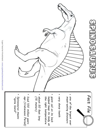 Dino Fact Files - Spinosaurus Fact File (Printable PDF Worksheet)