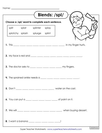 Worksheets - Spl- Sentences (Printable PDF Worksheet)