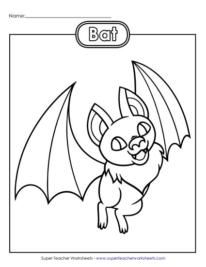 Basic Pictures (For Younger Kids) - Spooky Bat (Printable PDF Worksheet)