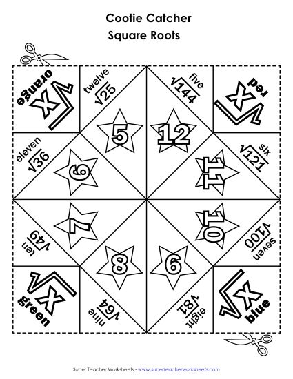 More Math - Square Roots (Printable PDF Worksheet)