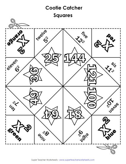 More Math - Squared Numbers (Exponents) (Printable PDF Worksheet)