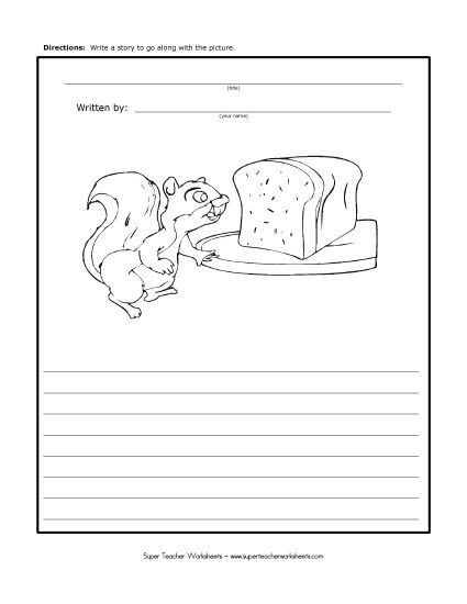 Story Pictures - Squirrel Snack (Printable PDF Worksheet)