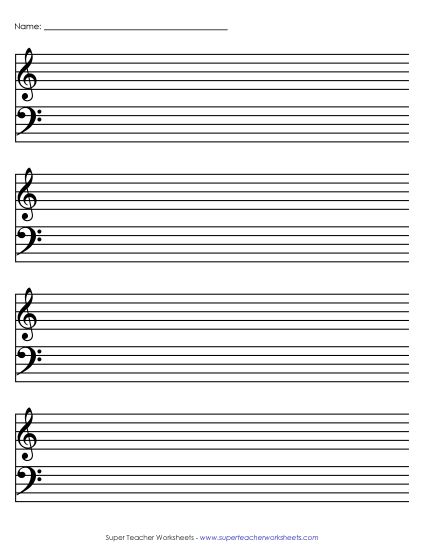 Blank Staff Paper - Staff Paper (Grand) (Printable PDF Worksheet)