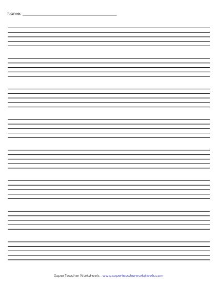 Blank Staff Paper - Staff Paper (No Clef - Smaller) (Printable PDF Worksheet)