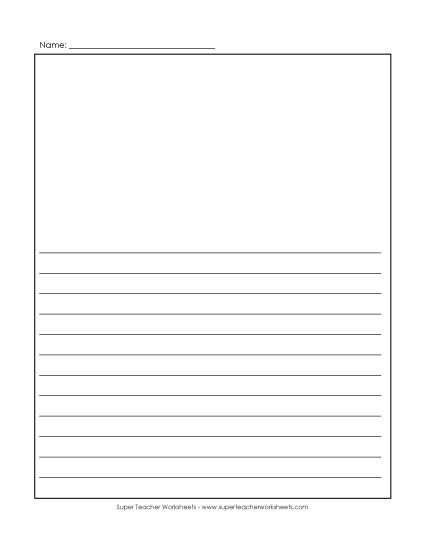 Printable Standard Writing Paper - Standard Lined Writing Paper (Illustration) (Printable PDF Worksheet)