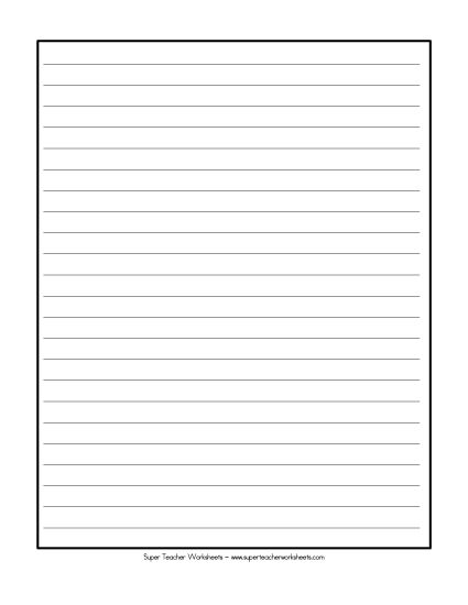 Printable Standard Writing Paper - Standard Lined Writing Paper (Printable PDF Worksheet)