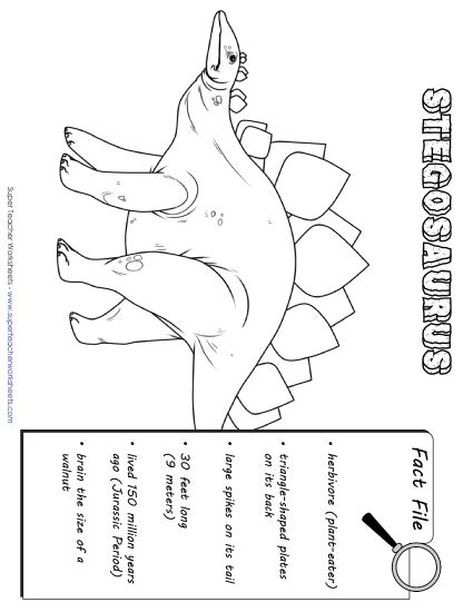 Dino Fact Files - Stegosaurus Fact File (Printable PDF Worksheet)