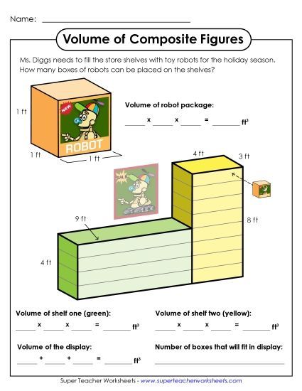 Basic: All Lengths Given Single, Whole Number Lengths - Stocking the Shelves (Basic) (Printable PDF Worksheet)