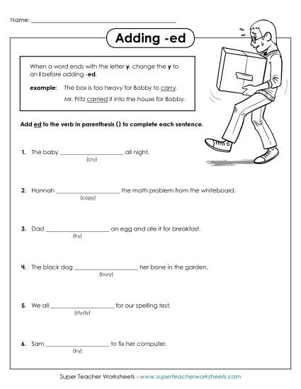 Suffixes - Suffixes -ed (Printable PDF Worksheet)