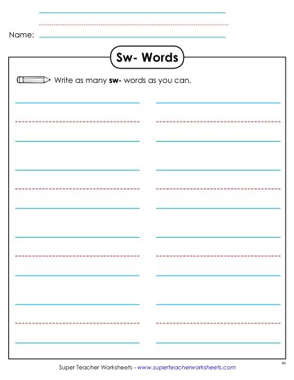 Worksheets - SW Brainstorm (Printable PDF Worksheet)