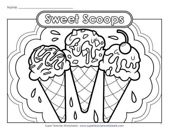 Intermediate Pictures - Sweet Scoops (Printable PDF Worksheet)