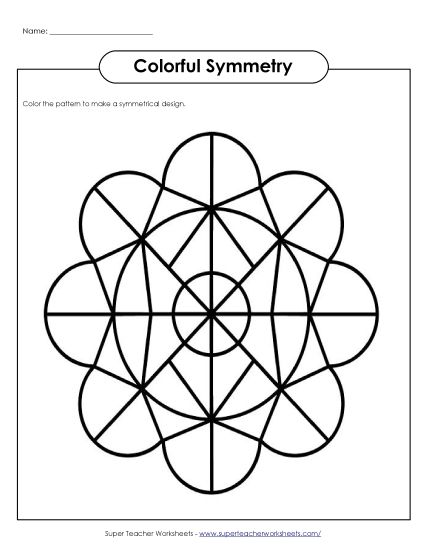 Symmetry Coloring Design (Printable PDF Worksheet)