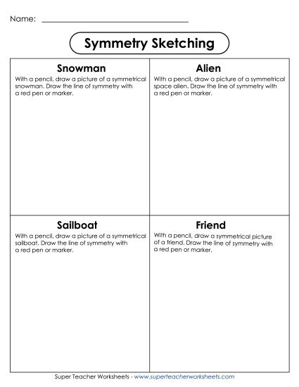 Symmetry Sketching (Printable PDF Worksheet)