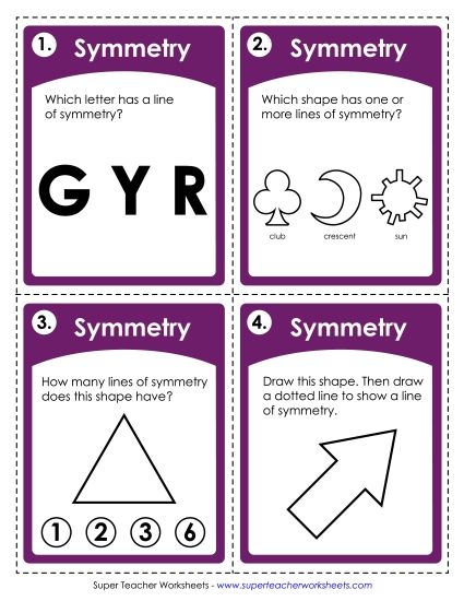 Symmetry Task Cards (Printable PDF Worksheet)