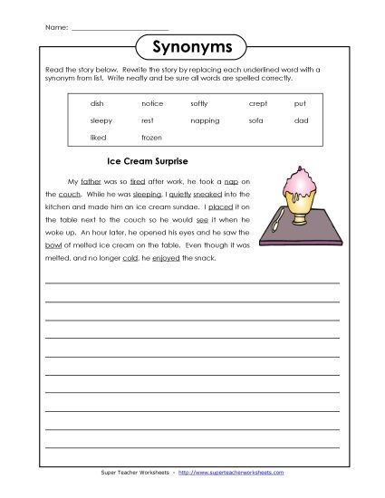 Synonyms - Synonyms 2 (Printable PDF Worksheet)