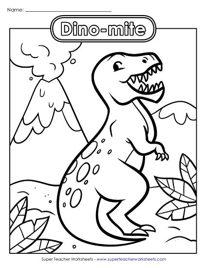 Coloring Pages - T-Rex Coloring Page (Printable PDF Worksheet)