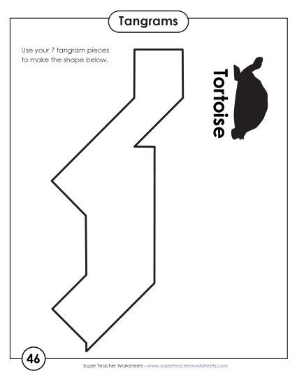 Tangram Puzzles #46-50 (Printable PDF Worksheet)