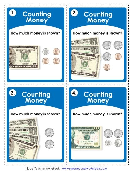 Amounts Up to $12 - Task Cards: Money up to $12 (Printable PDF Worksheet)