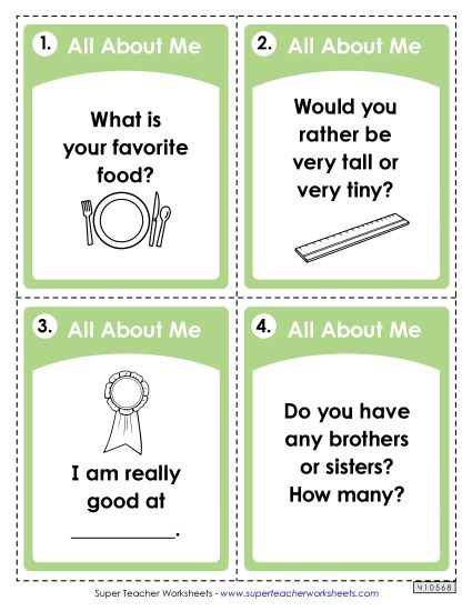 Back-to-School Task Cards - Task Cards (Printable PDF Worksheet)