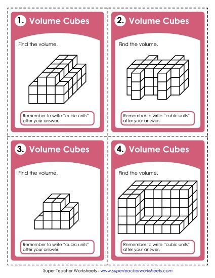 Volume Cubes Advanced - Task Cards: Volume Cubes (Advanced) (Printable PDF Worksheet)