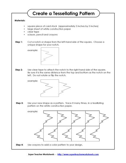 Tessellate: Project (Printable PDF Worksheet)