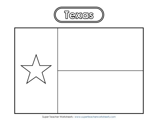 Flags & Seals - Texas Flag Coloring Page (Printable PDF Worksheet)