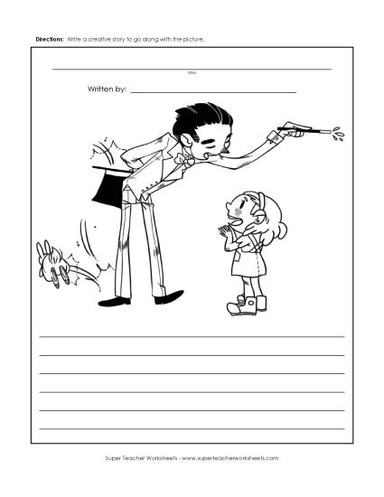 Story Pictures - The Amazing Magician (Printable PDF Worksheet)