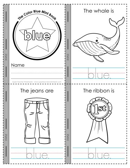 Blue - The Color Blue Mini Book (Printable PDF Worksheet)
