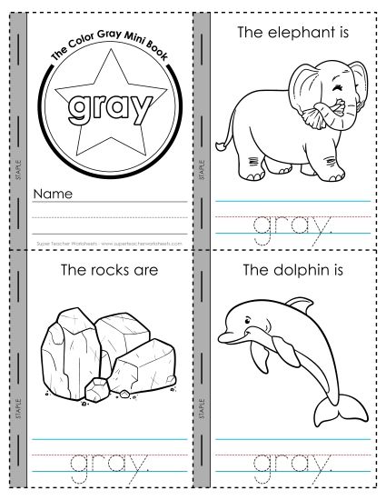 Gray - The Color Gray Mini Book (Printable PDF Worksheet)