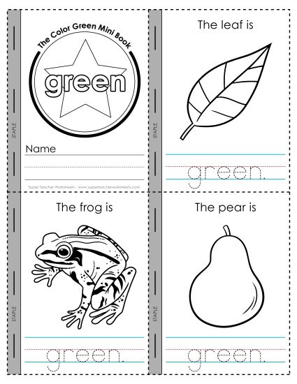 Green - The Color Green Mini Book (Printable PDF Worksheet)