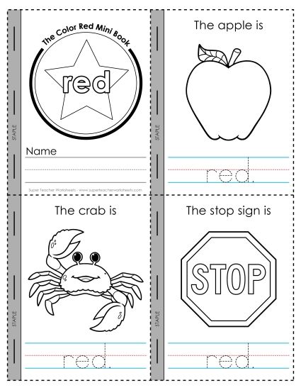 Red - The Color Red Mini Book (Printable PDF Worksheet)