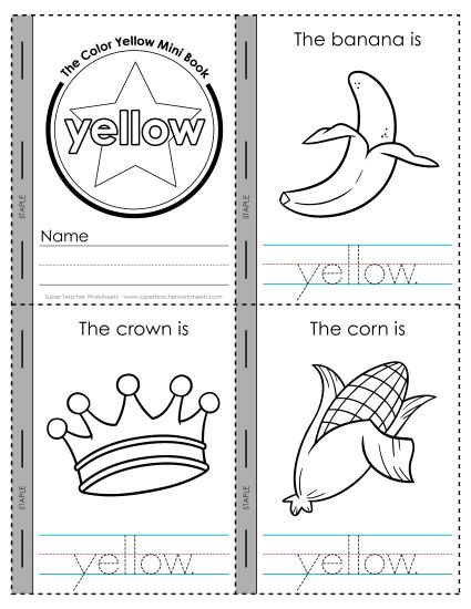 Yellow - The Color Yellow Mini Book (Printable PDF Worksheet)