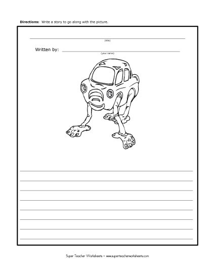 Story Pictures - The Walking Car (Printable PDF Worksheet)