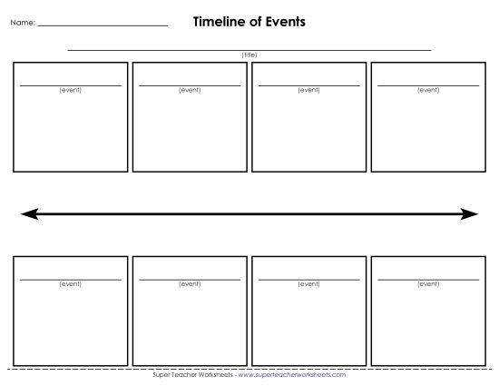 Blank Timelines Graphic Organizers - Timeline Worksheet - 8 (Printable PDF Worksheet)