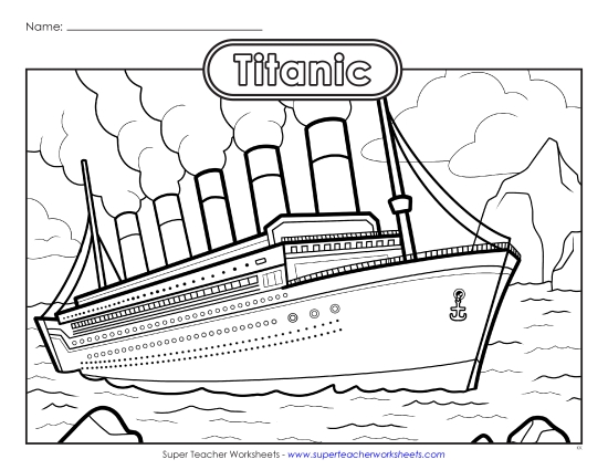Coloring Page - Titanic Coloring Page (Printable PDF Worksheet)