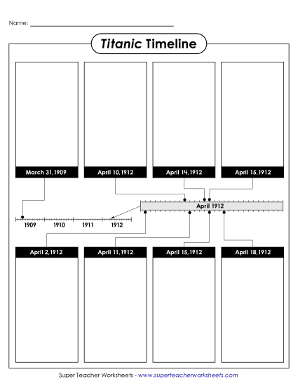 Worksheets - Titanic Timeline Sequencing Activity (Printable PDF Worksheet)