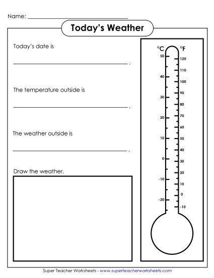 Today's Weather (Printable PDF Worksheet)