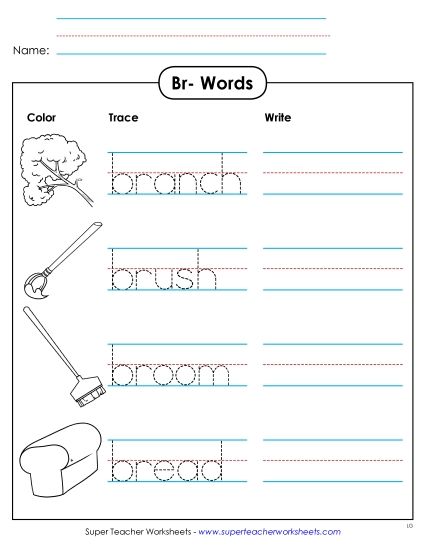 Worksheets - Trace and Write (Printable PDF Worksheet)