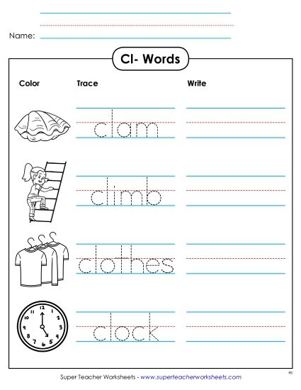 Worksheets - Trace and Write (Printable PDF Worksheet)