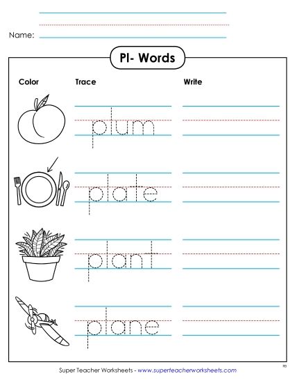 Worksheets - Trace and Write (Printable PDF Worksheet)