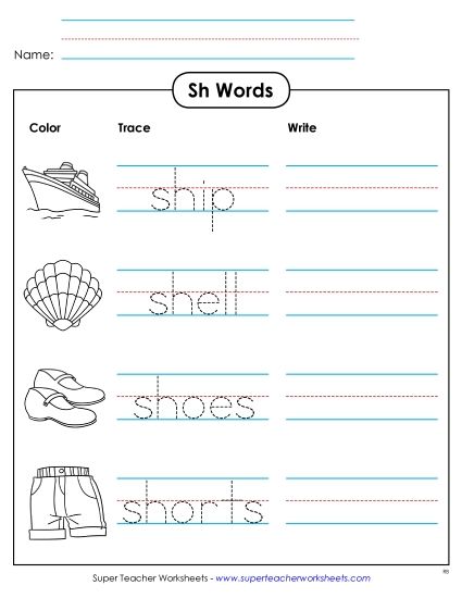 Worksheets - Trace and Write (Printable PDF Worksheet)