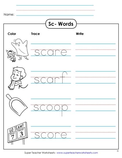 Worksheets - Trace and Write (Printable PDF Worksheet)