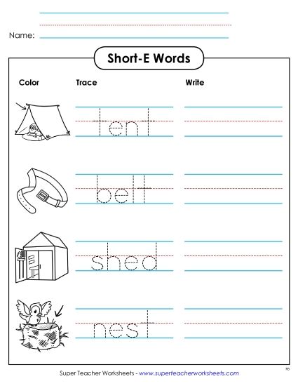 Worksheets - Trace and Write (Printable PDF Worksheet)