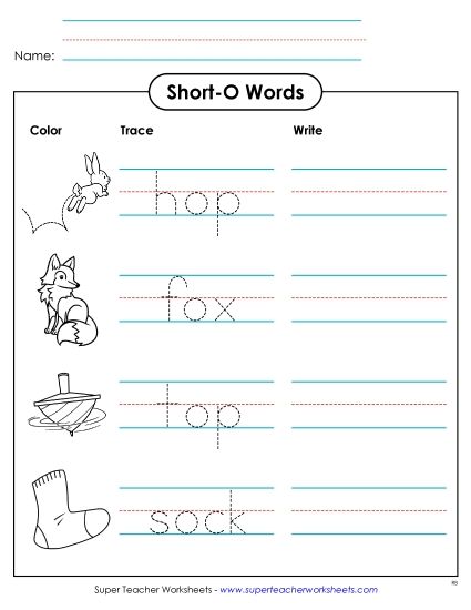 Worksheets - Trace and Write (Printable PDF Worksheet)